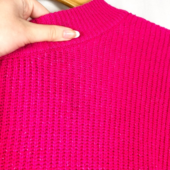 Vince Camuto Women's Bobble Stitch Sleeve Pullover Sweater in Aurora Pink - Picture 4 of 8